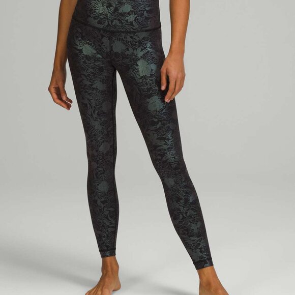 Lululemon Wunder Under High-Rise Tight 28" *Full-On Luxtreme Shine Floral Black - Picture 4 of 11